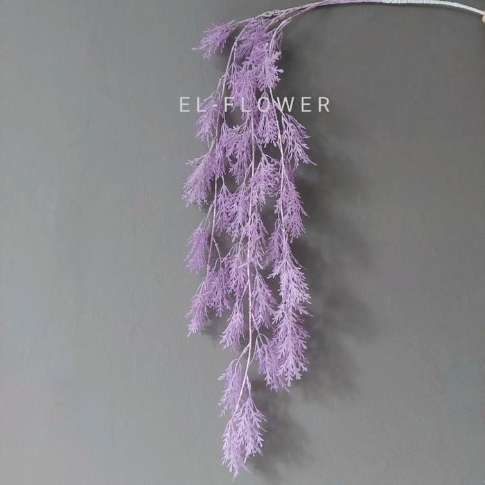 daun cemara juntai bunga artificial dekorasi - Lavender