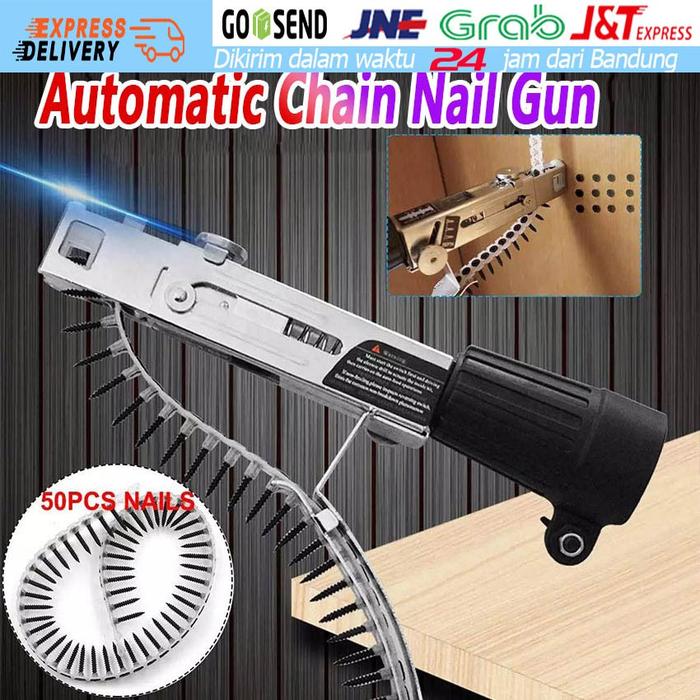 Tembakan Skrup Otomatis / Screw Chain Nail Gun Adapter / Screw Gun Automatic Alat Pertukangan