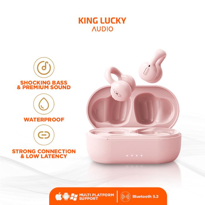 KINGLUCKY i20 TWS Open Ear Clip Bluetooth Bone Conduction Waterproof TWS Jepit Earphone Headset Ant