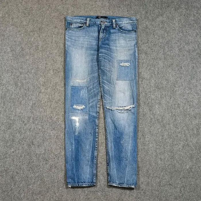 Celana Tapered jeans panjang pria ripped size 29 second