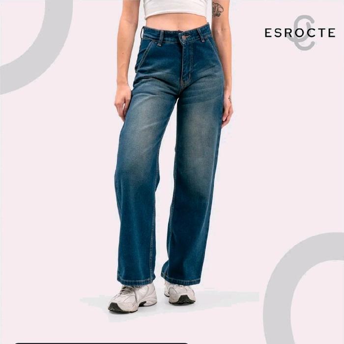 ESROCTE Celana Jeans Wanita Model Wide Leg size S