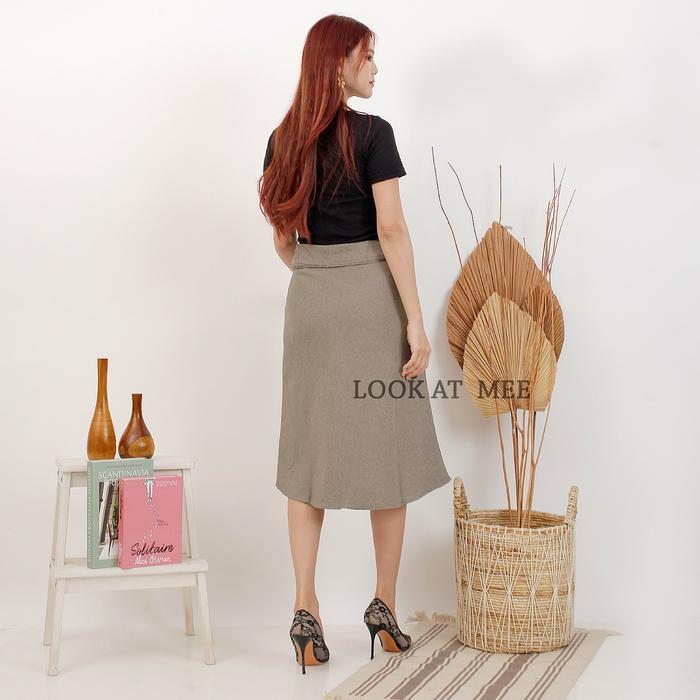 Rok Kerja 7/8 Rok Kantor Pendek Rok A Line Rok Pendek Wanita Premium Formal Nyaman Tebal Mewah Hitam