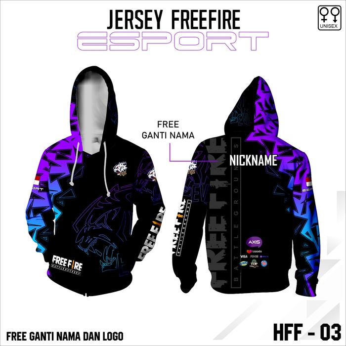 Jersey hoodie sport baju esport gamer ff terbaru