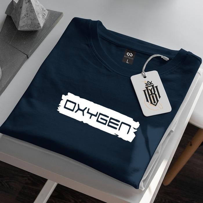 COD !!! Baju Kaos Distro Oxigen Blok Text Putih Premium Quality Kaos Cotton Combed 30s Lengan Pendek