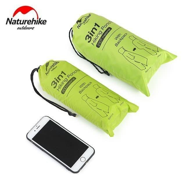 jas hujan ponco NATUREHIKE NH17D002 20D 210T raincoat poncho 3in1 #gratisongkir