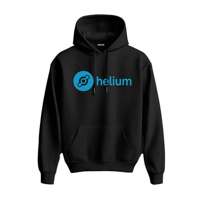 Hoodie Helium Crypto HNT Premium Fleece Cloth Sweater Jacket Hood Black Hitam