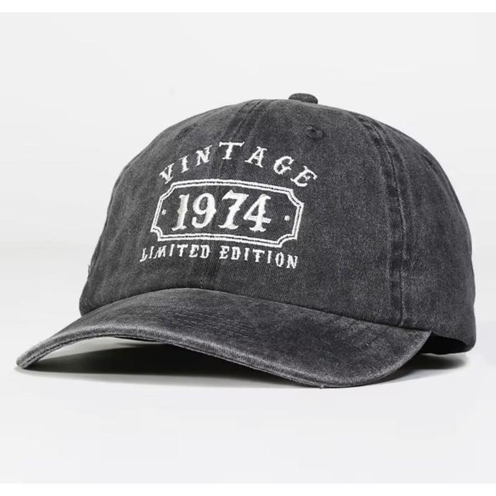 Topi Pria Wanita Distro Fashion Cap VINTAGE 1974 Topi Baseball Wash Luntur Model Terbaru Kekinian Co