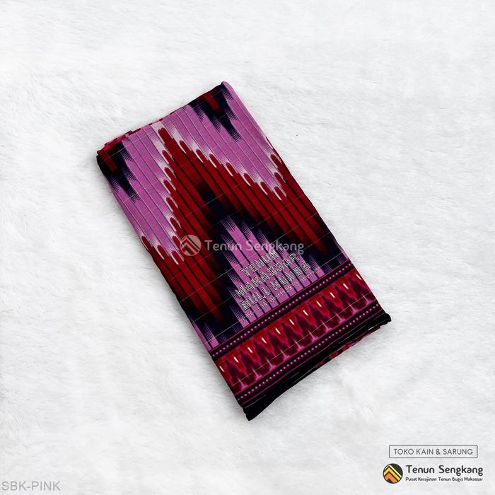 Sarung Makassar Bulukumba Halus Pink - Tenun Sengkang SBK-PINK (Harga Per Pcs)