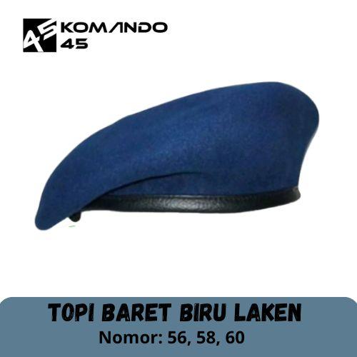 TOPI BARET BIRU LAKEN || Topi Baret Ormas, Topi Baret Brimob, Topi Baret Biru Komando45