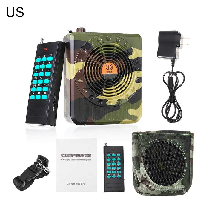 Camouflage Hunting Speaker Remote Control Bird Caller Predator Sound