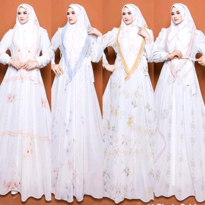 WHITE RAYA SERIES BY HUMAIRA / GAMIS SET SYARI / GAMIS PUTIH POLOS / GAMIS UMROH / GAMIS SYARI POLOS