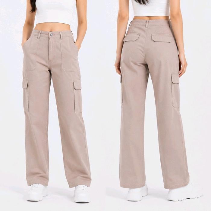ZARA CELANA DENIM CARGO NATURAL ASLI ORIGINAL BARU