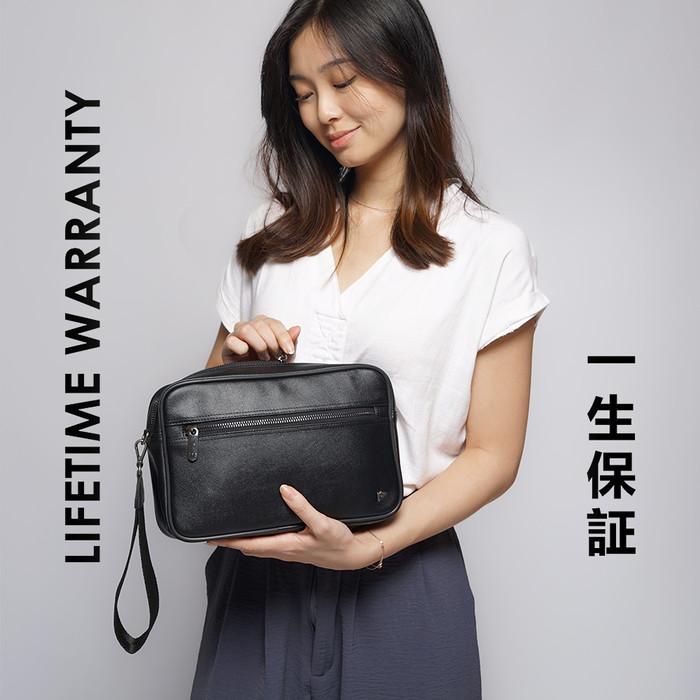 TFG Pouch Clutch Tas Pria Nobu 216 Black Lifetime Warranty - TANPA EMBOSS Cowok