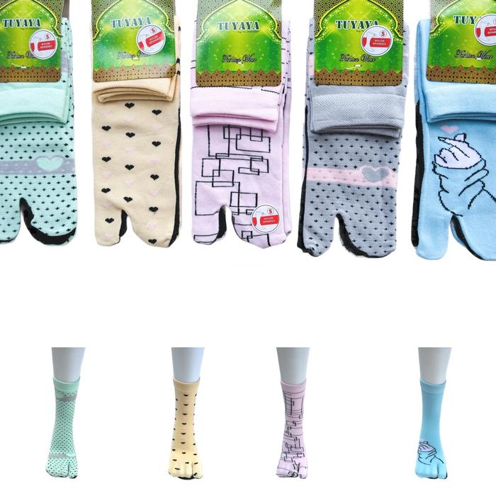 KAOS KAKI JEMPOL WANITA MUSLIMAH 3/4 JN88W MOTIF TUYAYA PREMIUM