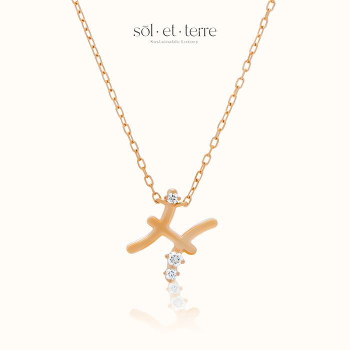 Sol et Terre - Pisces Zodiac Pendant - Liontin Wanita - Liontin Zodiac
