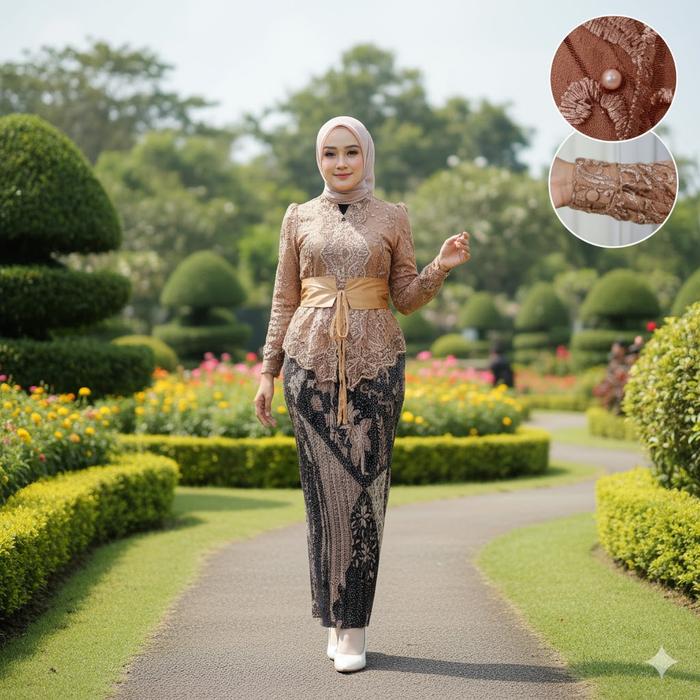 COD Setelan Kebaya Bali Modern Set Kebaya Wisuda Cantik Kebaya Couple Atasan Kebaya Modern Kebaya Ba