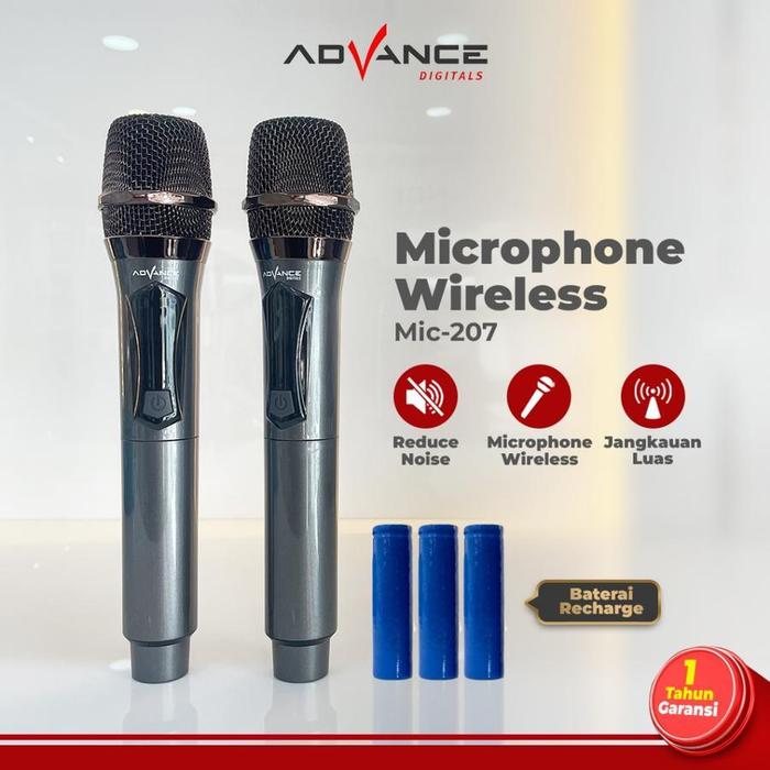 Advance Microphone Wireless MIC 207 Mic Tanpa Kabel