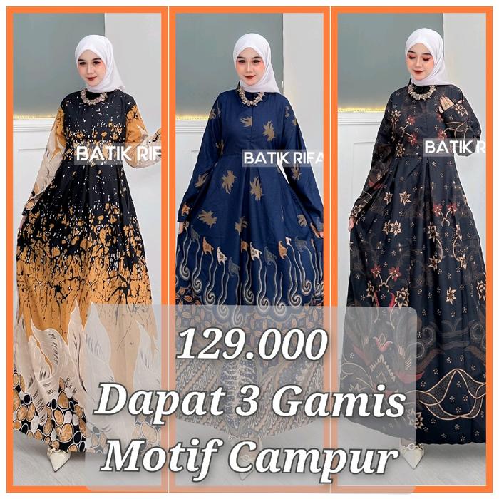 Paket Usaha Gamis Batik Murah Busui Tali Samping
