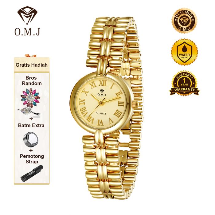 O.M.J G083 Jam Tangan Wanita Elegan Mewah Original Baja Anti Karat Strap Asli Seri Water Resistant W