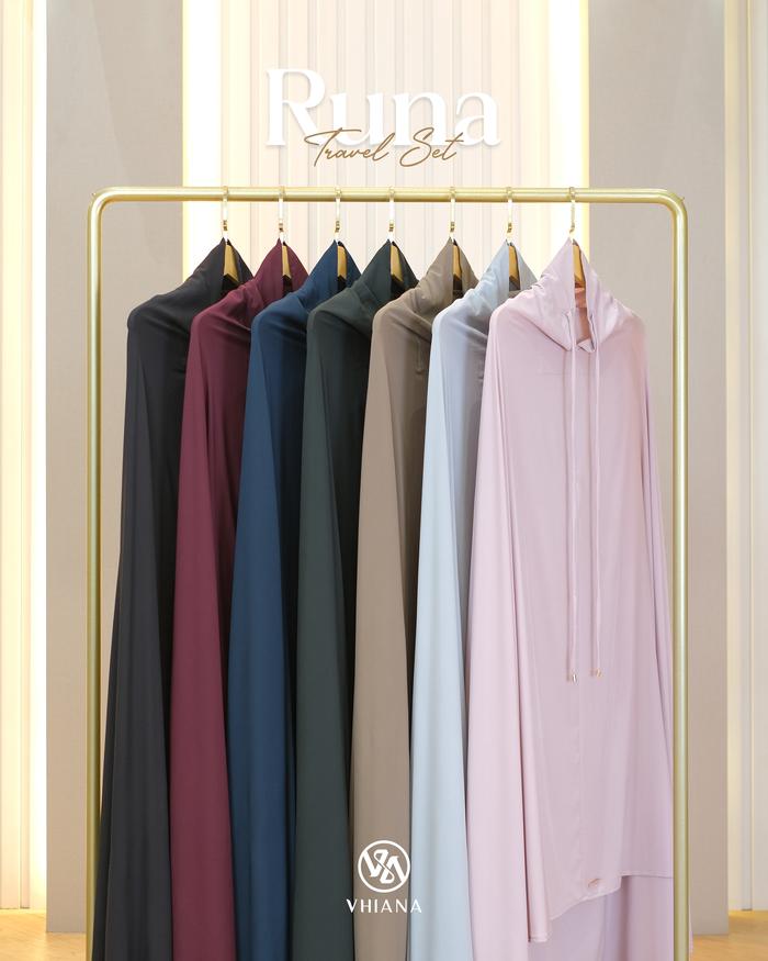 [VHIANA] RUNA TRAVEL SET // MUKENA DEWASA 2in 1 // Mukena Polos Bahan Ultra Soft Premium