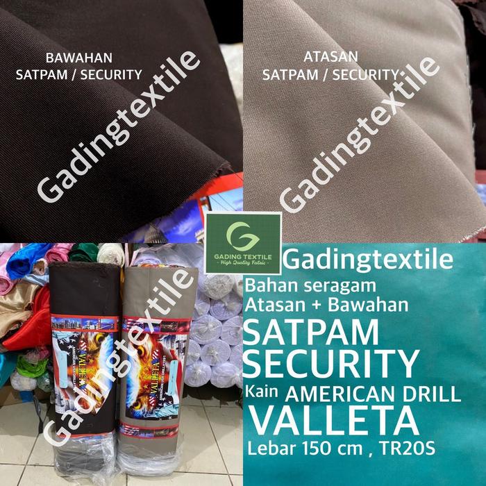 ( per setengah meter ) bahan seragam SATPAM SECURITY POLISI kain twill american drill VALLETA lebar 