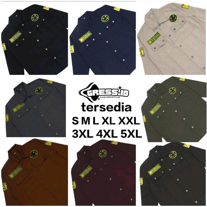 JAKET SEMI PARKA PRIA BORDIR EMBLEM NIRVNA TRUCKER JACKET BAHAN BABY CANVAS TR ADEM LEMBUT GRESS ID 