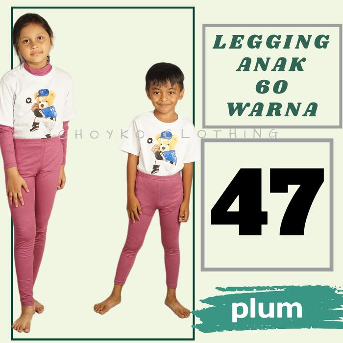 warna plum Mangset Anak Lengan Panjang 1-12 Tahun Kaos Rayon Bahan Nyaman & Cepat Kering Cocok untuk