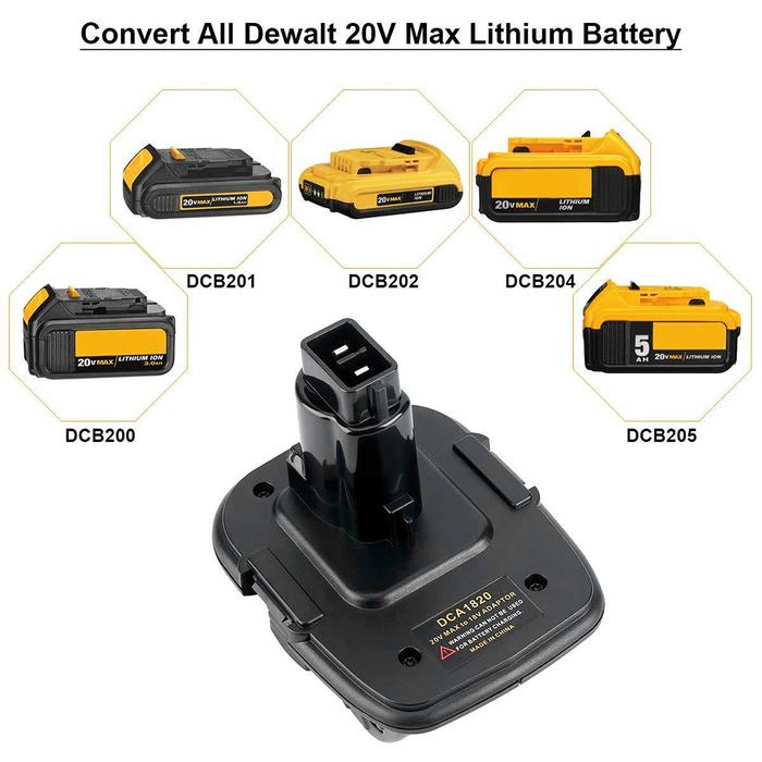 DCA1820 Battery Adapter Battery Convertor Adapter 20V Converted Into