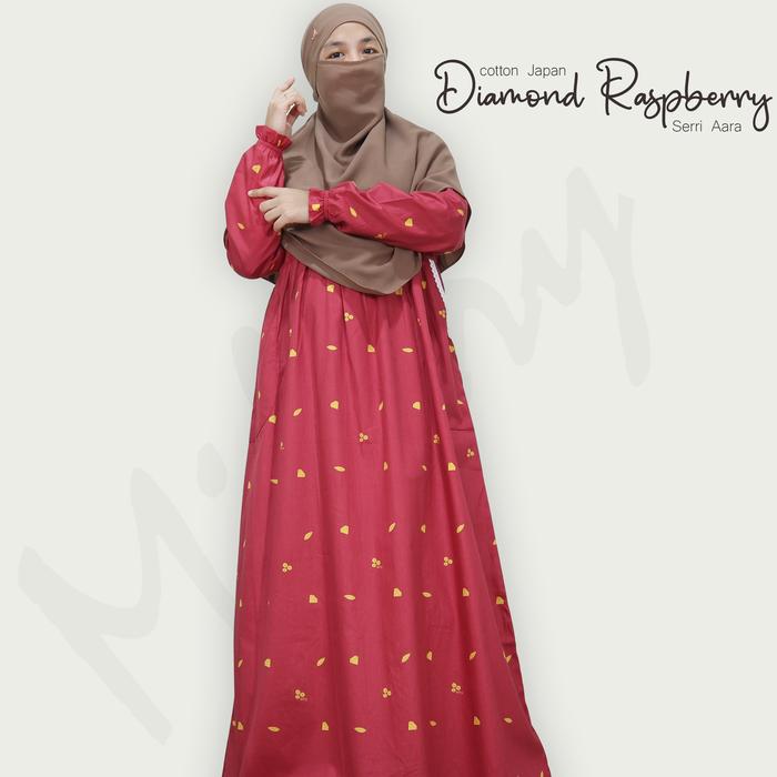 MILARY - Diamond Raspberry Dress Gamis Daster Homedress Baju Muslim Katun Jepang Premium