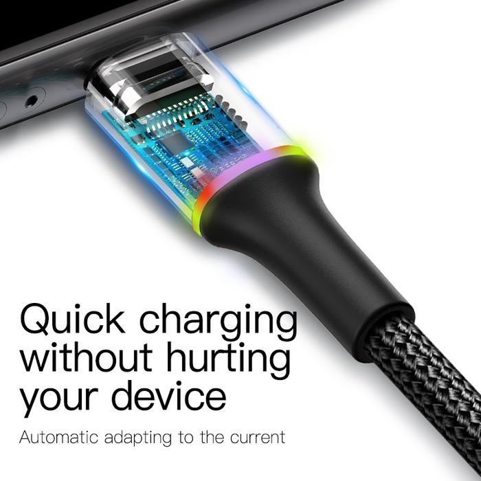 Baseus Halo Kabel Charger 1M 2M USB A to Micro 3A