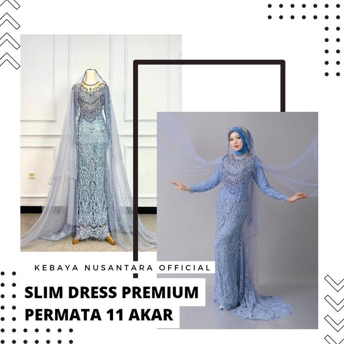 [Pilihan Finishing Premium] Sabrina Lengkap Kebaya Slim Ngekor Full Payet / Gaun Pengantin / Baju Pe
