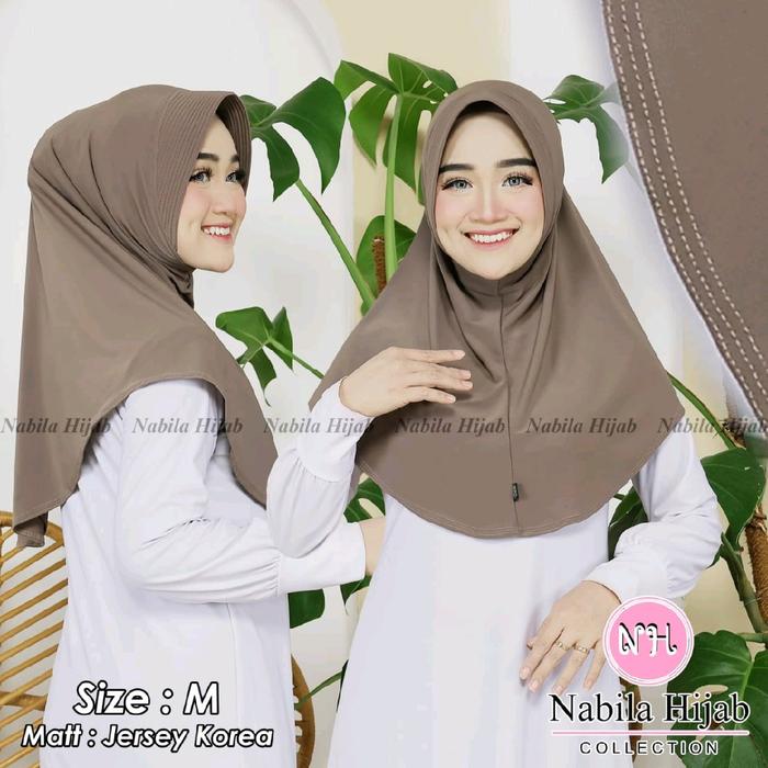 Hijab instan polos ukuran M by Nabila collection