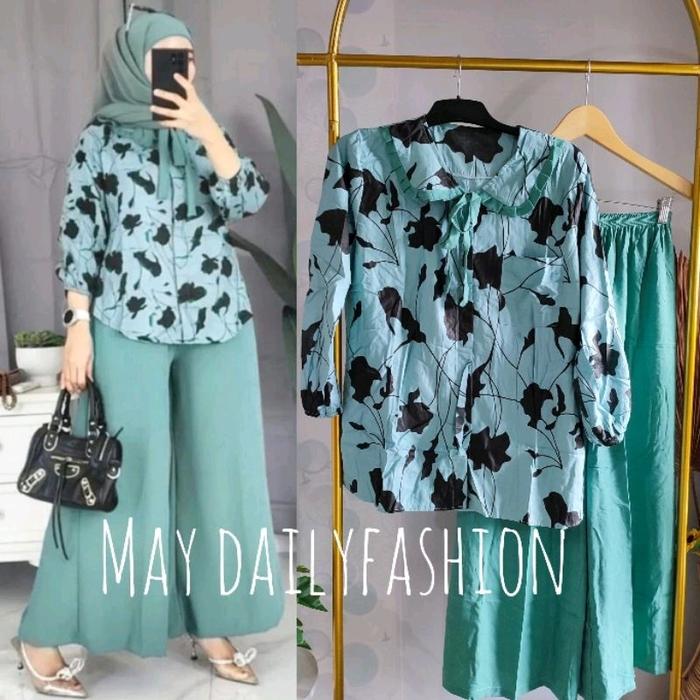Tasya set cplp rayon tebal oneset kulot daily terbaru setelan polos