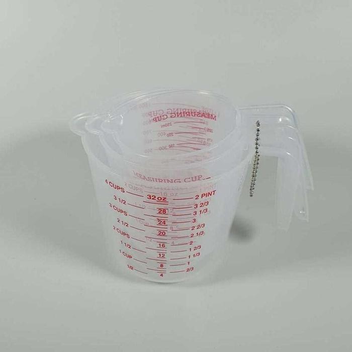 APEN 3PCS Gelas Ukur Takaran Plastik Measuring Cup OZ 250ml/500ml/1L - K31