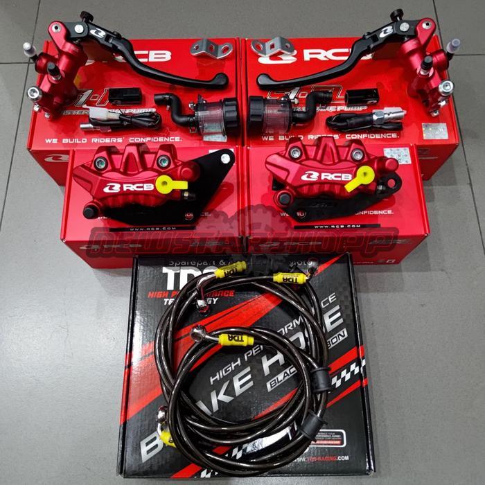 Paketan Master rem RCB S1 Facelift 14mm set kanan kiri radial tabung pisah + Kaliper S26 Depan Belak