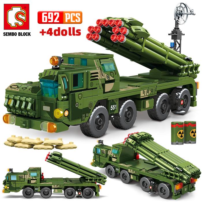 SEMBO BLOCK City Assault Bazooka Heavy Truck Car Model Building
