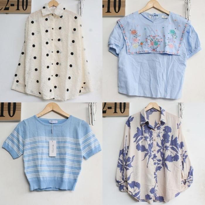 Ready Stock Rajut Batik Katun Blouse Kemeja Athiyah