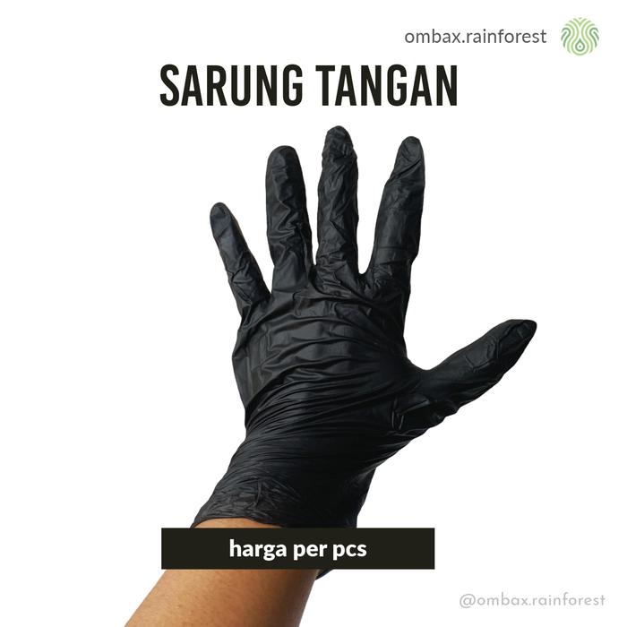 Sarung tangan Hitam Latex - Untuk setting Vivarium / Terrarium