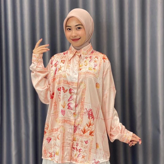Amira - SHELL BLOUSE Atasan Kemeja Motif Shell Elegant