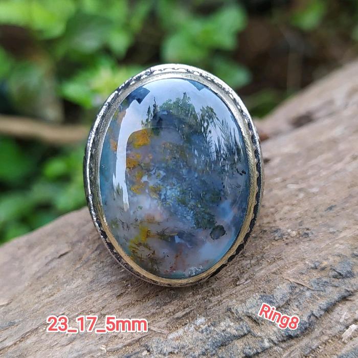 batu akik cincin pancawarna cristal tembus cahaya