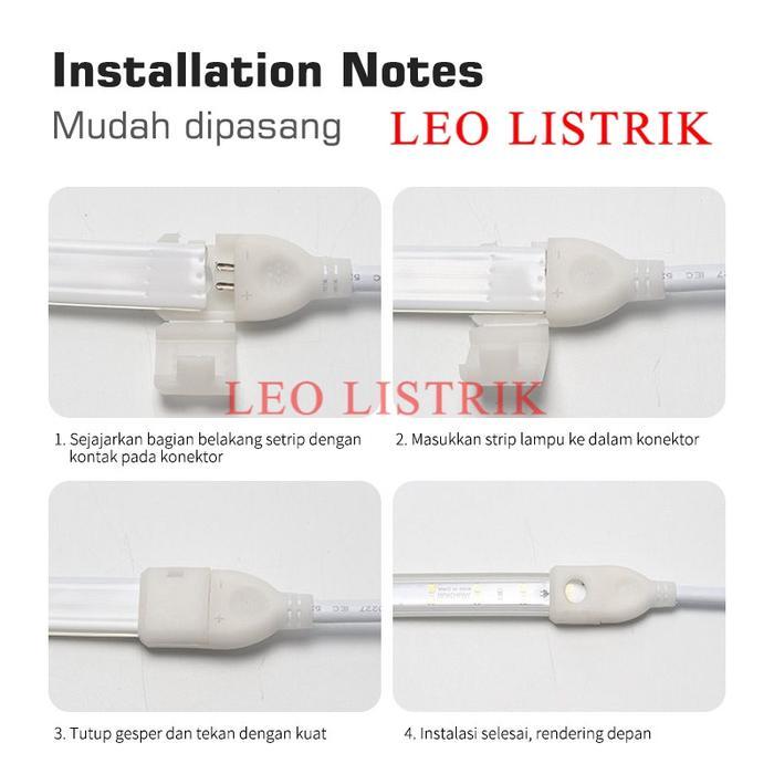 LAMPU LED STRIP SELANG WARNA WARNI 3528 2835 220V + ADAPTOR 10M 5050