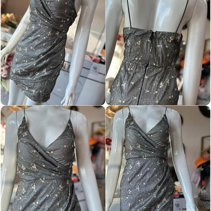 Mini dress  gliter , tali spaghetti.