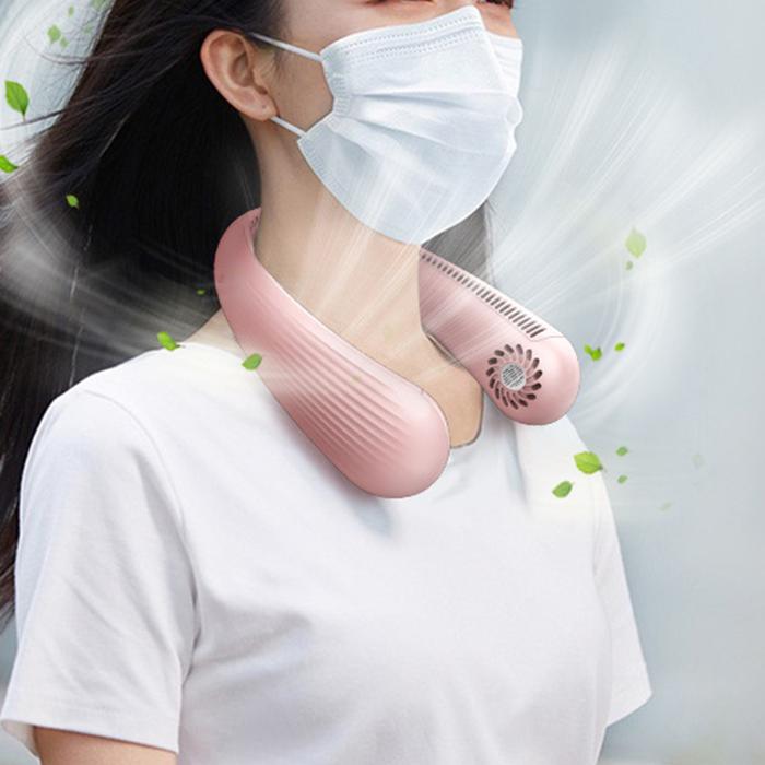 Bladeless Neck Cooling Fan Portable Rechargeable Lazy Neck Cooler Fan