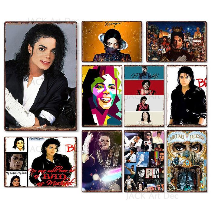 Terlaris, Vintage Tin Sign Michael Jackson Retro Metal Signs Poster