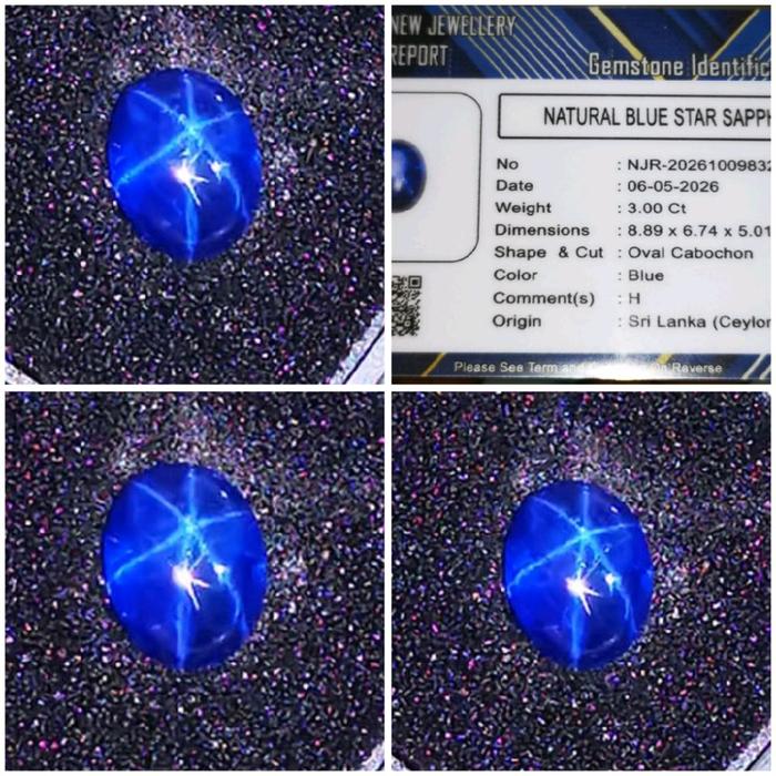 NATURAL BLUE SAPHIRE STAR 6 RAYSTAR SUPER MEWAH