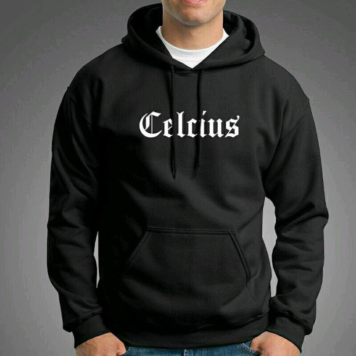 Jaket Pria Celcius Simple Logo Fleece Hitam Jumper - Sweater Distro
