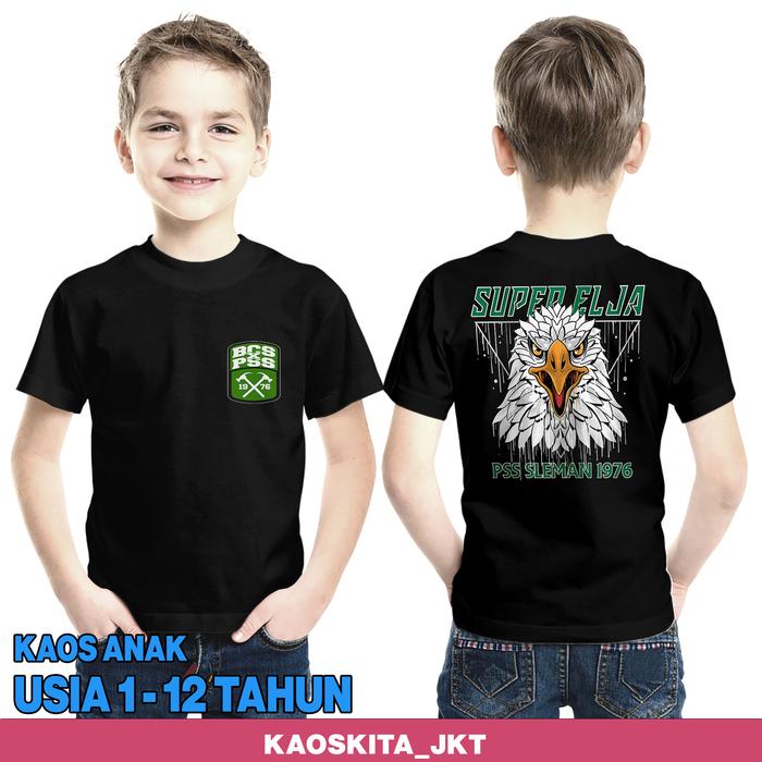 T-SHIRT KAOSKITA_JKT KAOS BERGAMBAR " PSS SLEMAN BCS X SUPER ELJA "100 NYAMAN - KAOS PSS SLEMAN - KA