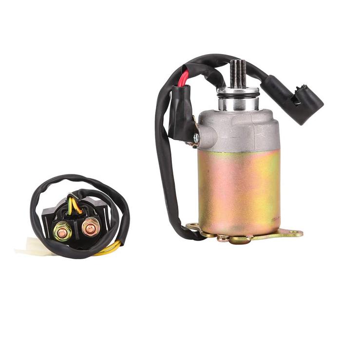 GY6 Starter Motor And Relay For GY6 4-Stroke Engine 150cc 125cc 50cc