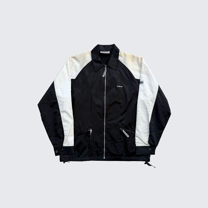 Black White Rare Vintage 1990s Bitch Skateboards Nylon Zip Jacket - Unisex - L