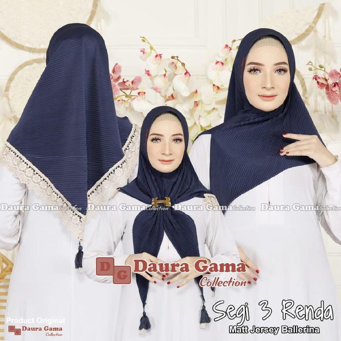 Hijab Segi Tiga Renda Ori Daura Gama
